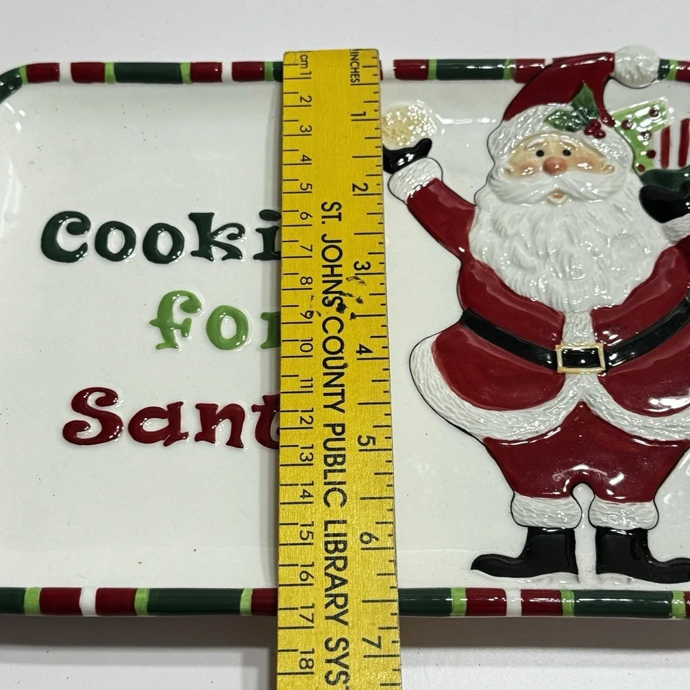 Fitz & Floyd Holiday Home THAT'S A WRAP Cookies For Santa Christmas Plate  Tray